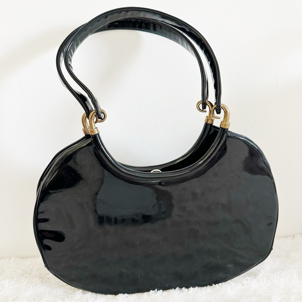 Vintage Lewis Black Patent Leather Bag